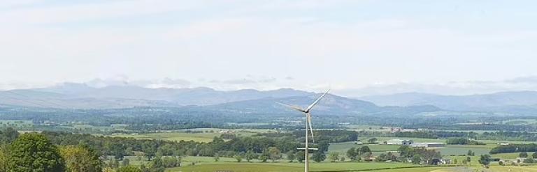 Artists impression of proposed wind turbine at Findony Farm